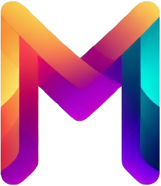 Website logo in the shape of a M 